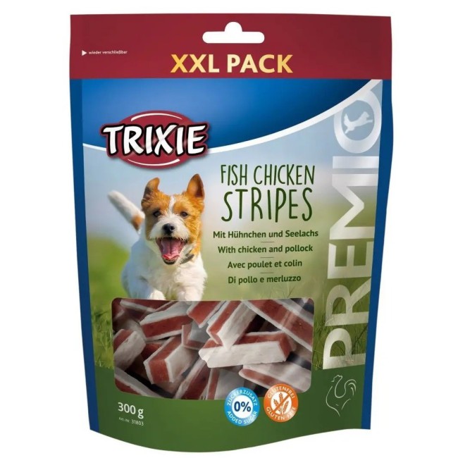 Лакомство для собак Trixie Premio Chicken and Pollock Stripes XXL Pack, с курицей и рыбой, 300 г (31803)