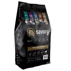 Savory Adult All Breeds Rich in Fresh Duck and Rabbit 12 кг сухий корм для собак усіх порід з качкою та кроликом