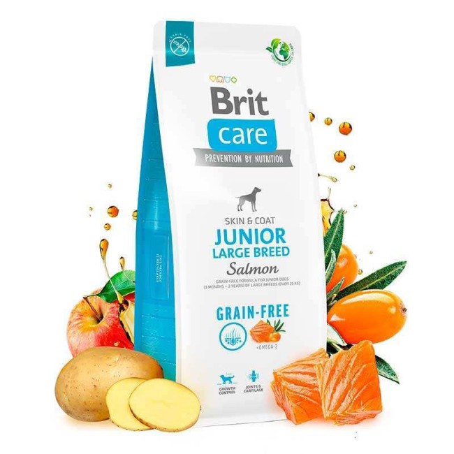Brit Care GF Junior Large Breed Salmon та Potato 3 кг сухий корм для цуценят з лососем