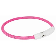 Нашийник Trixie Safer Life USB Flash Light Ring для собак рожевий, що світиться 45 см (12707)