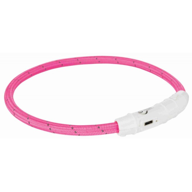 Нашийник Trixie Safer Life USB Flash Light Ring для собак рожевий, що світиться 45 см (12707)