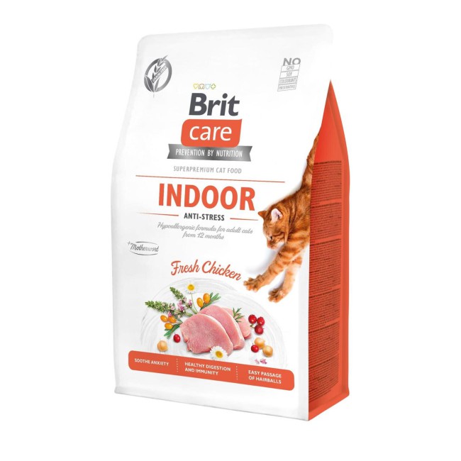 Brit Care Cat Grain Free Indoor Anti-Stress 2 кг сухий корм для кішок з куркою
