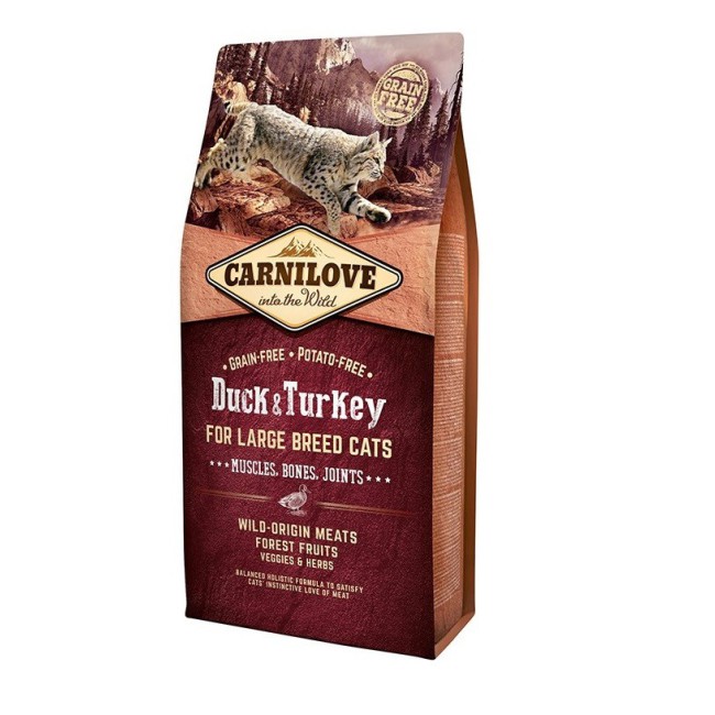 Carnilove Duck Turkey Large Breed 2 кг сухий корм для кішок великих порід з качкою та індичкою