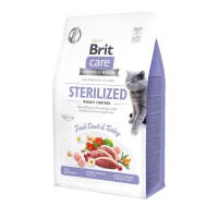 Brit Care GF Sterilised Weight Control 7 кг сухой беззерновой корм для стерилизованных кошек с уткой
