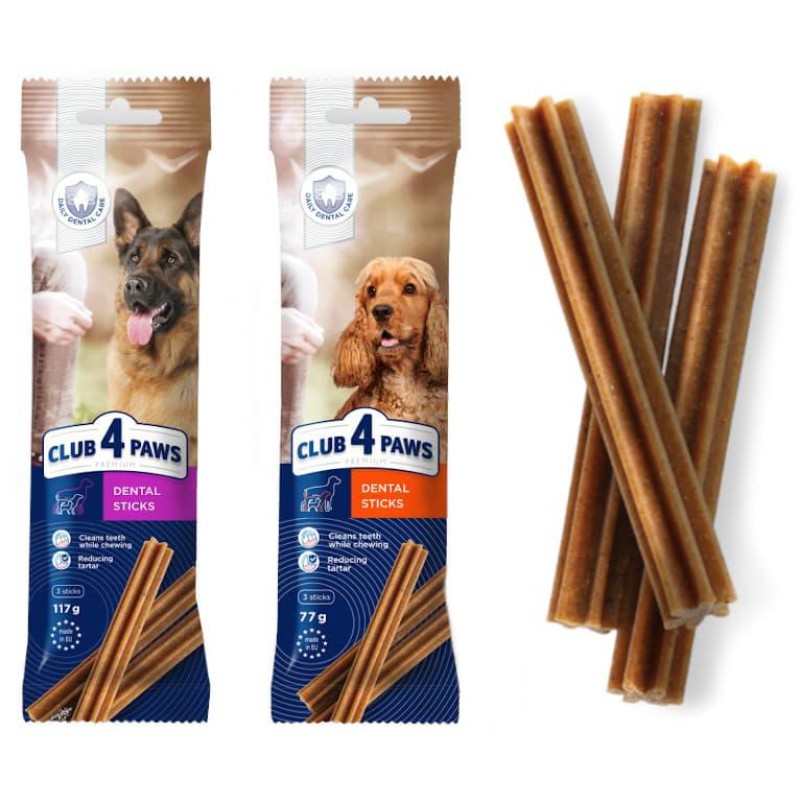Ласощі Клуб 4 Лапи Premium Dental Sticks жувальні палички для собак великих порід 117 г