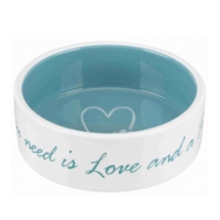 Керамічна миска Pet's Home 0.3 л/12 см кремова/блакитна (25050)