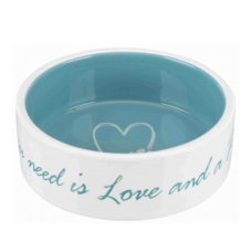 Керамічна миска Pet's Home 0.3 л/12 см кремова/блакитна (25050)