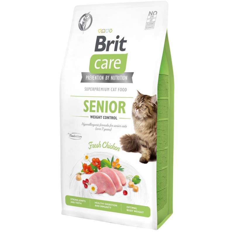 Brit Care GF Senior Weight Control 7 кг сухий корм для кішок з куркою