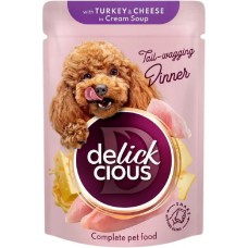 Delickcious (Делишес) пауч Dog Turkey Cheese Soup для собак индейка сыр суп 85 г