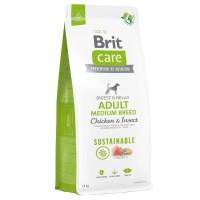 Brit Care Dog Sustainable Adult Medium Breed Chicken 12 кг сухий корм з куркою та комахами