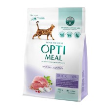 Optimeal Duck Hairball Control 200 г сухий корм для виведення грудок вовни для котів з качкою