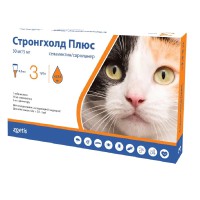 Краплі Стронгхолд Плюс для кішок 2,5-5 кг, від бліх та кліщів, 0,5 мл 30 мг (10020780) (1піп)