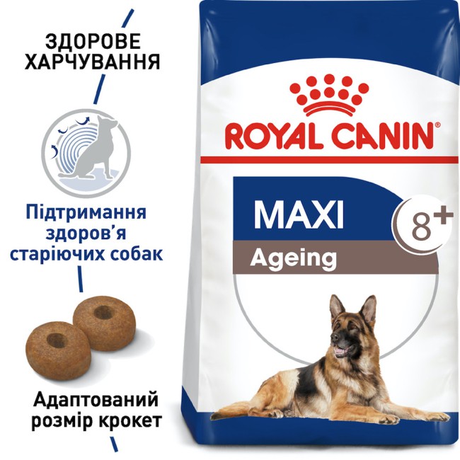 Royal Canin Maxi Ageing 8+ - 15 кг сухой корм для пожилых собак крупных пород старше 8 лет