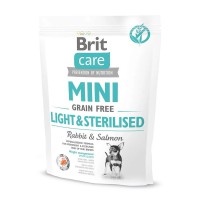 Brit Care Mini GF Light Sterilised 400 г сухий корм для стерилизованных собак с лососем и кроликом