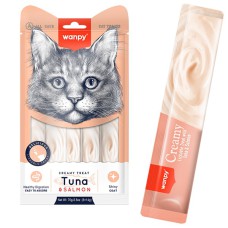 Wanpy Creamy Treat Tuna & Salmon кремові ласощі з тунцем та лососем для котів, 5×14 г
