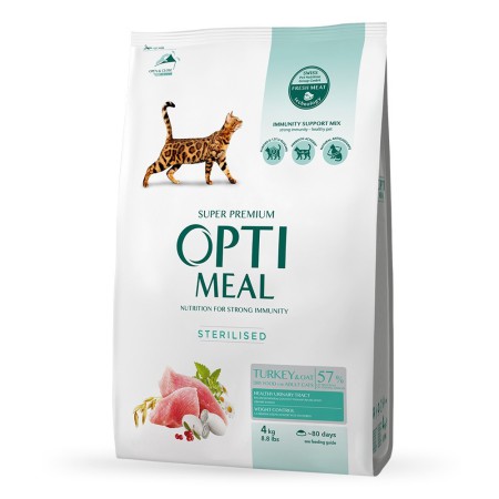 Optimeal Sterilised Turkey 4 кг сухий корм для стерилізованих кішок з індичкою