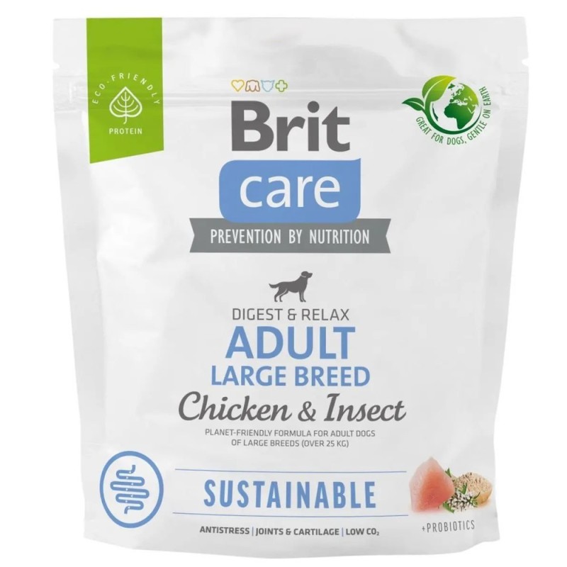 Brit Care Dog Sustainable Adult Large для собак великих порід з куркою та комахами 1 кг