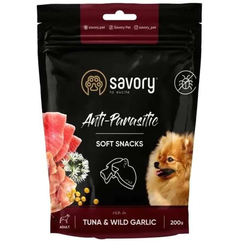 Ласощі Savory Dog Anti-Parasitic Soft Snack з тунцем та диким часником для собак 200 г (31324)