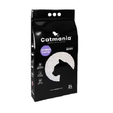 Бентонитовый наполнитель Catmania для кошек с лавандой лаванда, фиолетовые гранулы 5 л 4.25 кг