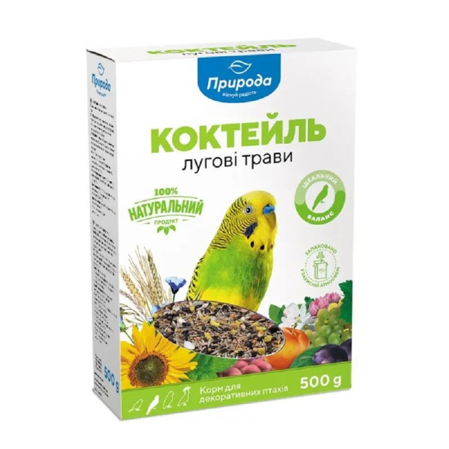 Корм для хвилястих папуг Природа Коктель Лугові трави, 500 г (PR241341)