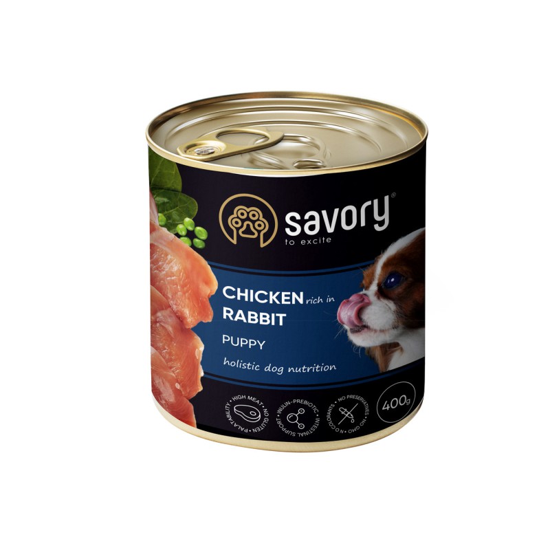 Savory Dog All breeds Puppy Rabbit Chicken для щенків з курицею і кроликом 400 г