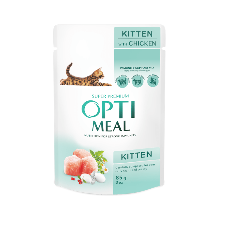 Optimeal Cat Kitten Chicken 85 г вологий корм з куркою для кошенят
