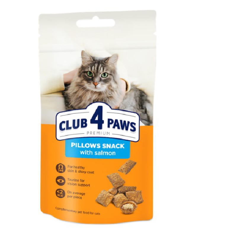 Клуб 4 Лапи Premium Подушечки зі смаком лосося для котів 60 г