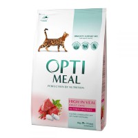 Optimeal High in Veal 10 кг сухой корм для кошек с телятиной