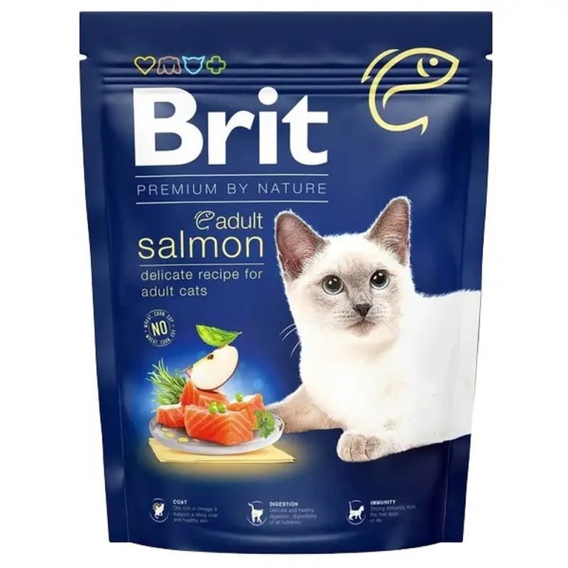 Brit Premium Adult Salmon 1.5 кг сухий корм для кішок з лососем