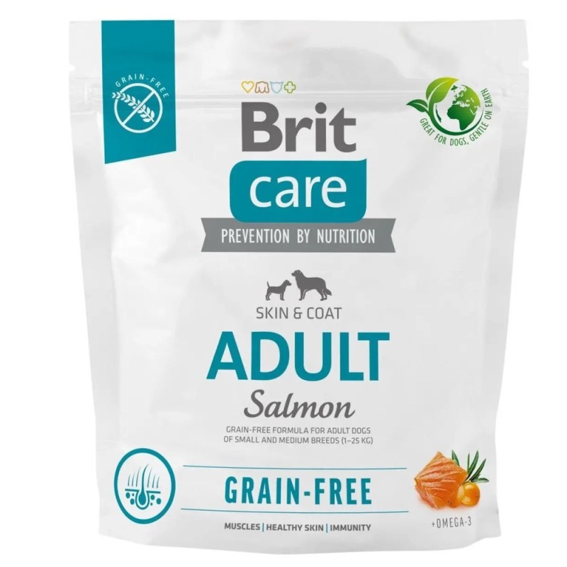 Brit Care Dog Grain-free Adult Salmon 1 кг сухий корм для собак малих та середніх порід з лососем