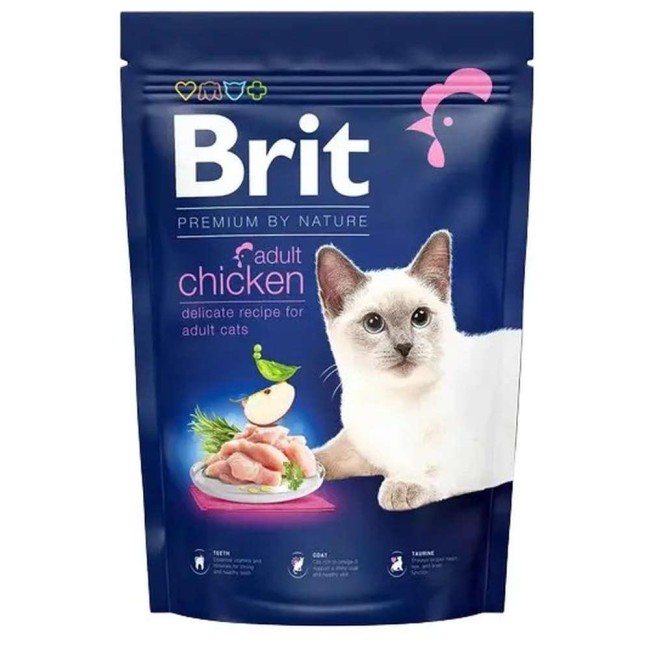 Brit Premium Adult Chicken 300 г сухий корм для кішок з куркою