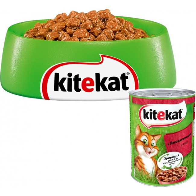 Kitekat консерви з яловичиною у соусі 400 г