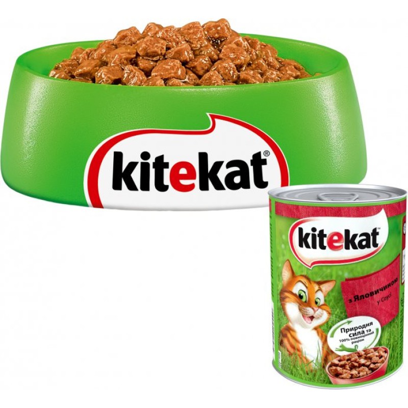 Kitekat консерви з яловичиною у соусі 400 г