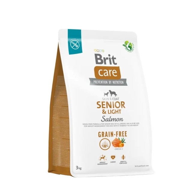 Brit Care Grain Free Senior & Light Salmon 1 кг сухий корм для собак з лососем
