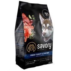 Savory Junior Large Turkey Chicken 3 кг сухий корм для цуценят великих порід з індичкою та куркою