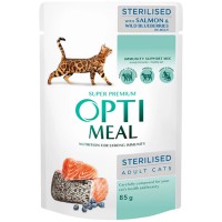 Optimeal Sterilised Salmon для стерилизованных кошек с лососем и черникой в ​​желе 12х85 г