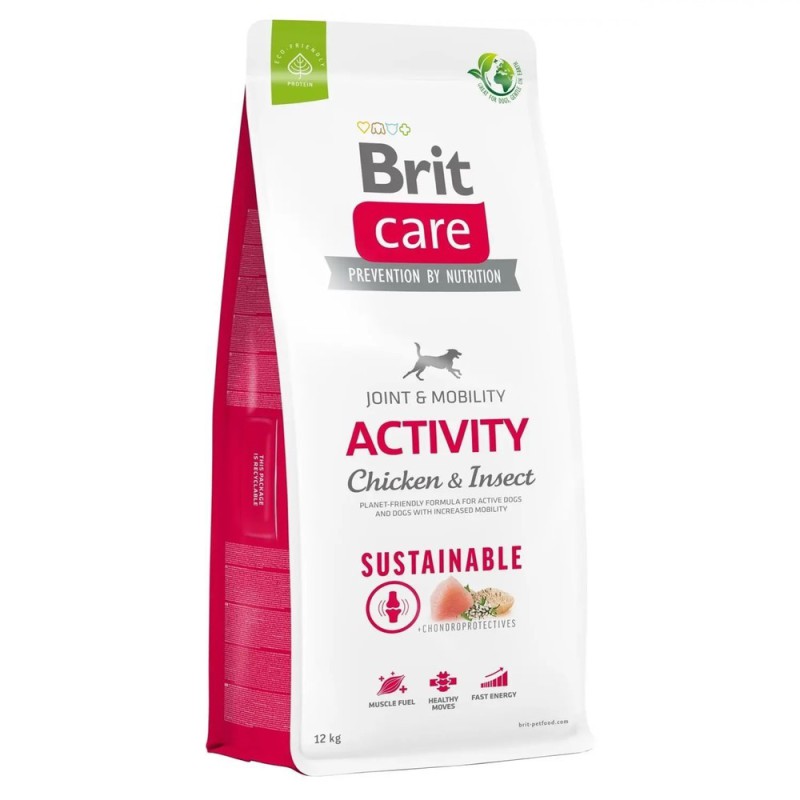 Brit Care Dog Sustainable Activity Chicken 12 кг сухий корм для собак з куркою та комахою