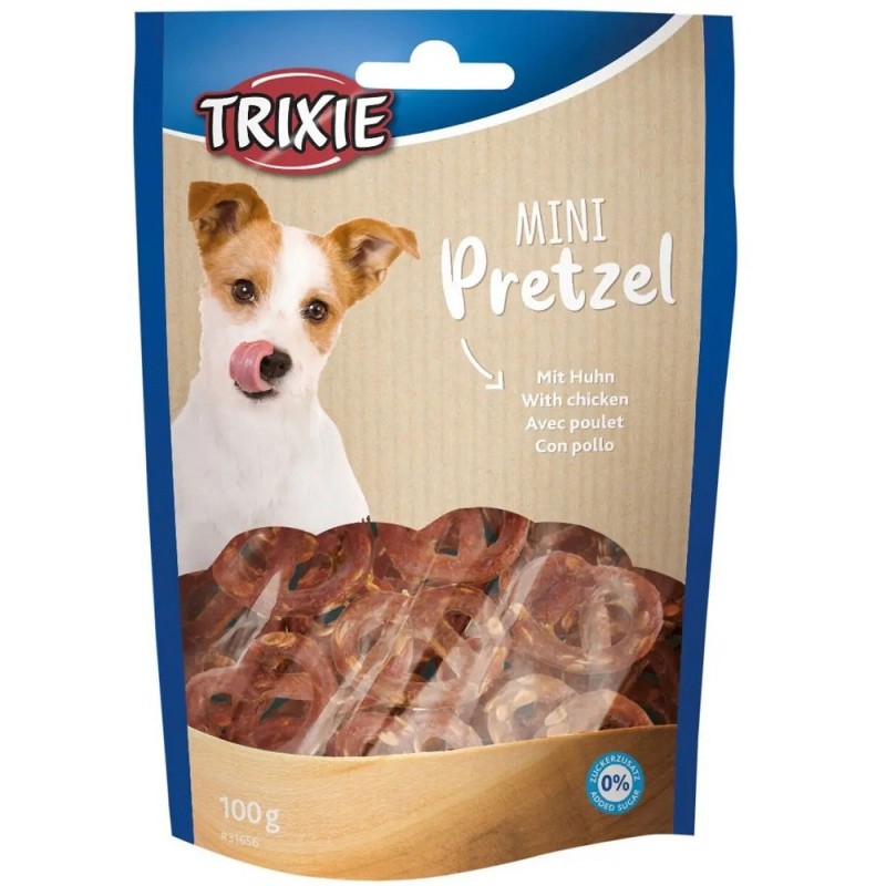 Ласощі для собак Trixie Mini Pretzels, крендель з куркою, 100 г (31656)