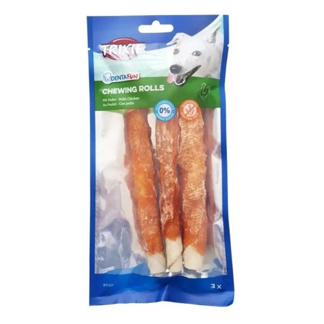 Ласощі для собак Trixie Паличка для чищення зубів з куркою, 3 шт. 17 см, 140 г (31327)