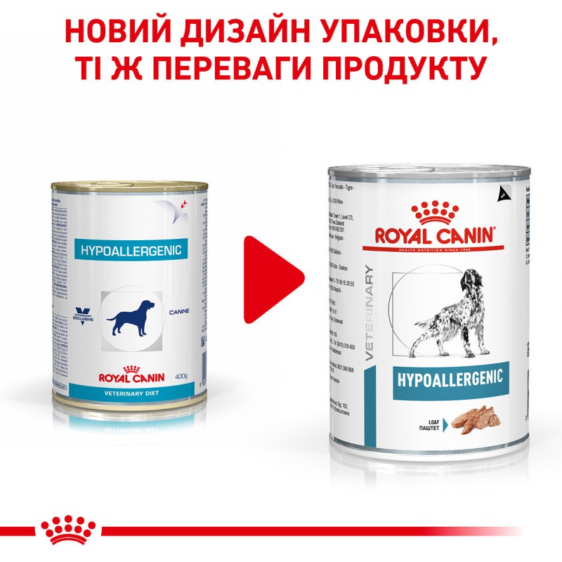 Royal Canin Hypoallergenic Cans 400 г вологий корм для собак при харчовій алергії