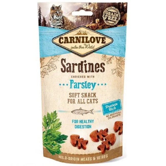 Ласощі Carnilove Cat Semi Moist Snack Sardine with Parsley для котів з чутливим травленням з сардиною та петрушкою 50 г (111377)