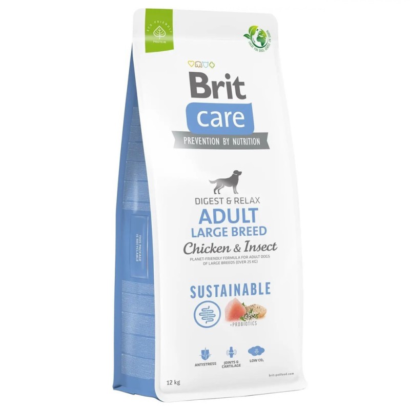 Brit Care Dog Sustainable Adult Large для собак великих порід з куркою та комахами 12 кг