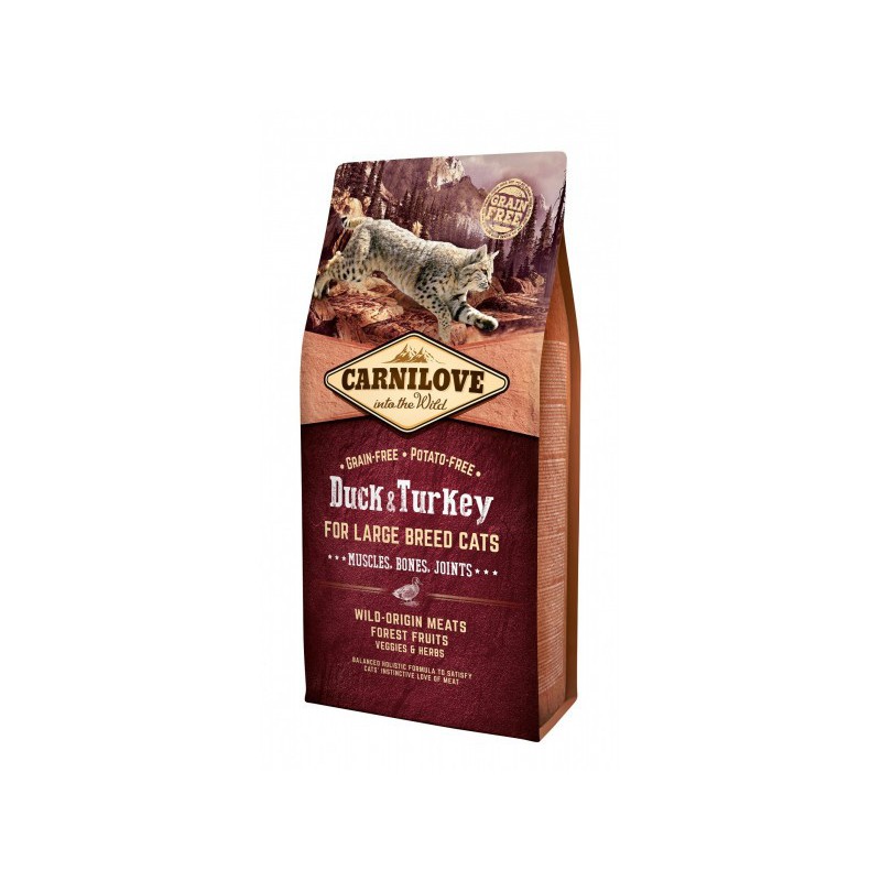 Carnilove Duck Turkey Large Breed для кішок великих порід з качкою та індичкою 6 кг