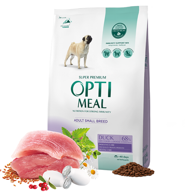 Optimeal Adult Small Breed Duck 12 кг сухий корм для собак малих порід з качкою