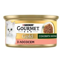 Gourmet Gold Сочное наслаждение для кошек с лососем 24x85 г