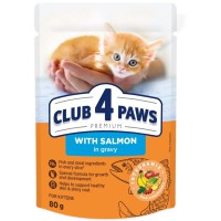 Клуб 4 Лапи Premium Kitten Salmon 24х80 г з лососем у соусі для кошенят