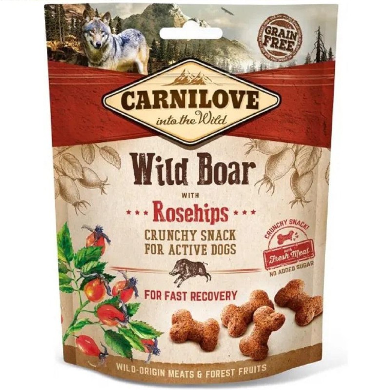 Ласощі Carnilove Dog Crunchy Snack Wild Boar with Rosehips для активних собак з диким кабаном та шипшиной 200 г (100407)