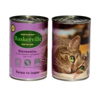 Влажный корм Baskerville для кошек утка с индейкой 400 г
