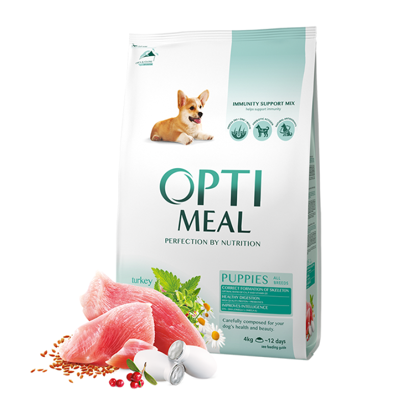 Optimeal Puppies 4 кг сухий корм для щенят з індичкою