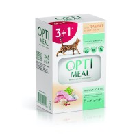 Optimeal Adult Cats Rabbit in White sauce вологий корм для кішок з кроликом у білому соусі 85 г набір (3+1) 340 г